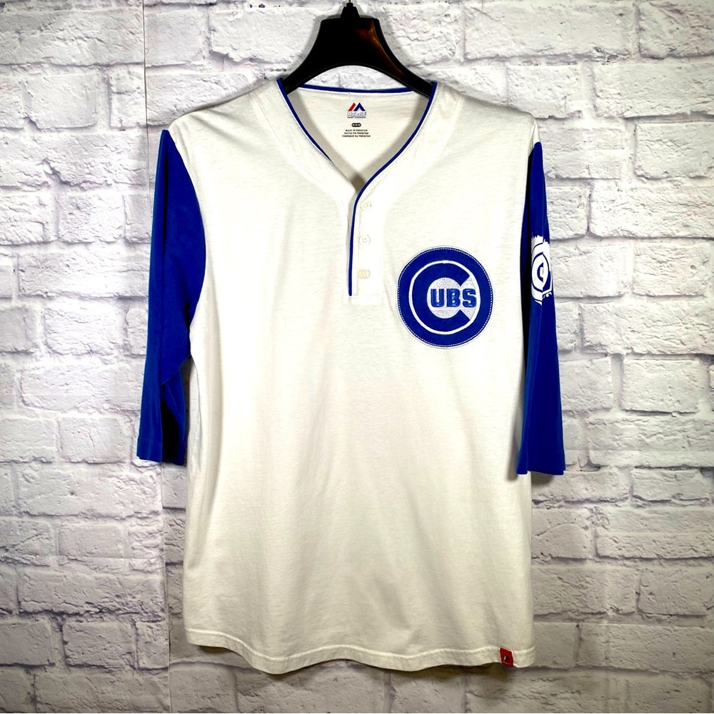 Men’s Chicago Cubs Raglan 3/4 Sleeves T-Shirt Size Medium